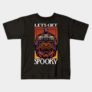 Lets get spooky. Wizard pumpkin Halloween vintage Kids T-Shirt